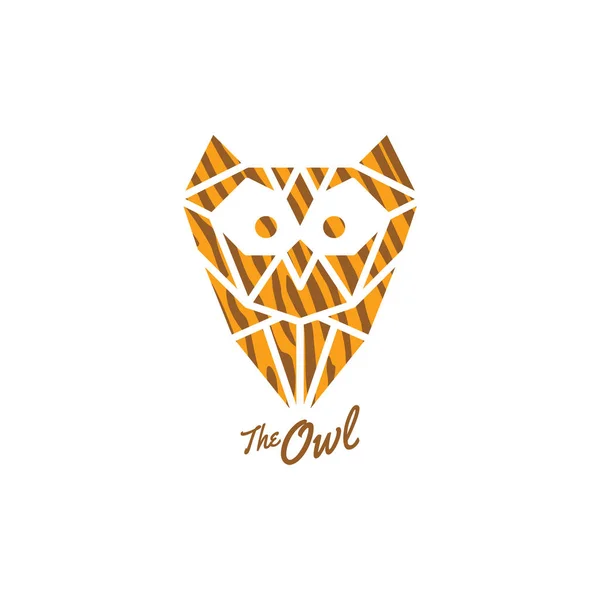 Simple Owl Bird Logo Isolerad Vit Bakgrund — Stock vektor