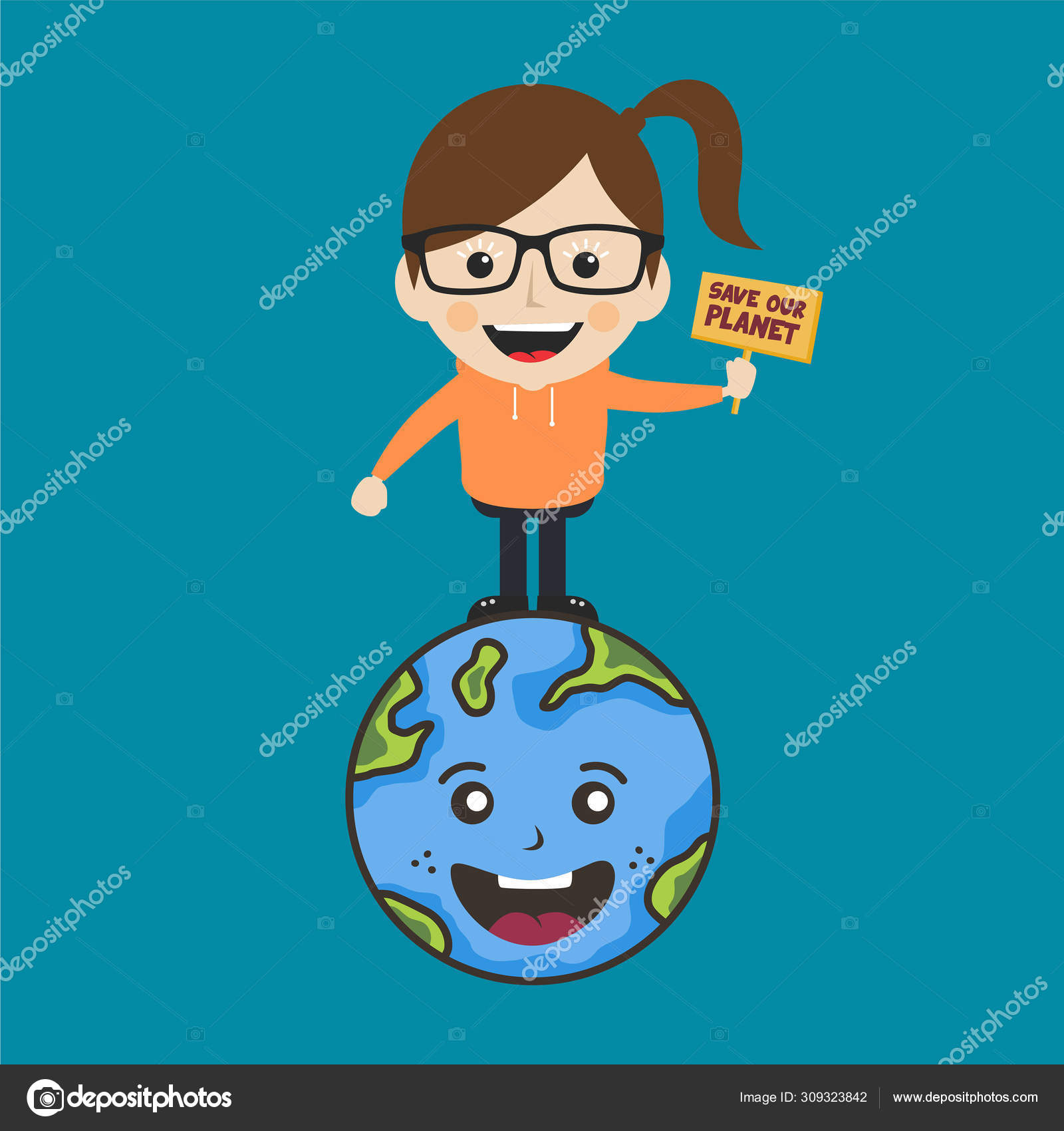 Our Planet Vector Illustration Concept Stock Vector Image by ©vectorfirst  #309323842
