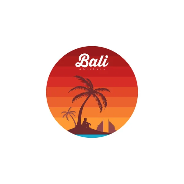 Concepto Vacaciones Vector Ilustración Bali — Vector de stock