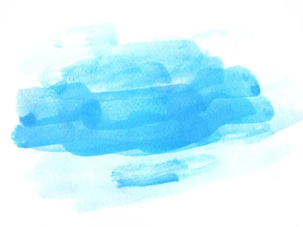 Aquarela Azul Abstrata Pintada Mão Sobre Fundo Papel Branco Para — Fotografia de Stock