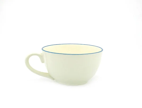 Copo Branco Vazio Isolado Fundo Branco Para Chá Café — Fotografia de Stock