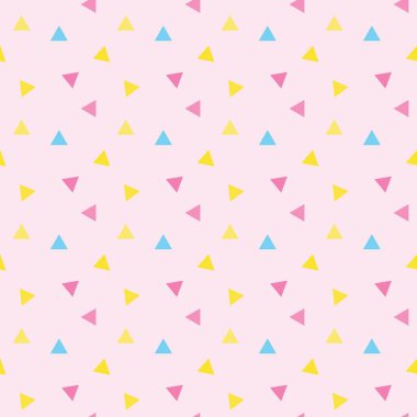 Pembe arka planda üçgenleri olan renksiz vektör deseni
