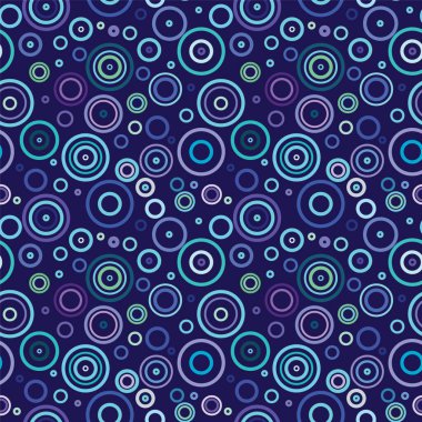 Dairelerle kusursuz vektör tekrarlama dizaynı. Soyut su teması tekrarla arkaplanı. Mavi desenli daireler. Yağmur deseni.