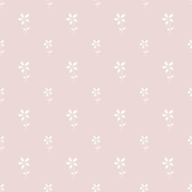 Pastel çiçekli küçük geometrik çiçekli tekrar desenli desen tasarımı
