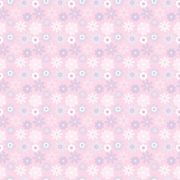 Απρόσκοπτη Επαναλαμβανόμενη Σχεδίαση Μοτίβο Λουλούδια Παστέλ Floral Διάνυσμα Φόντο Ροζ — Διανυσματικό Αρχείο