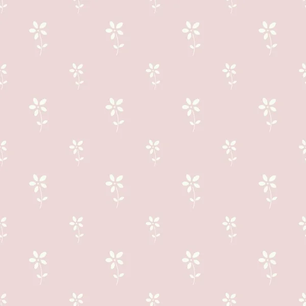 Pastel Bloemen Herhaling Patroon Met Kleine Geometrische Bloemen — Stockvector