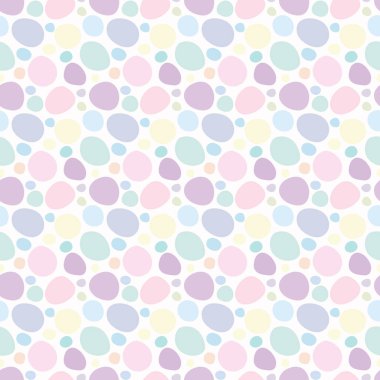 Rastgele şekiller pastel, renkli, soyut, kusursuz, tekrarlanmayan desen tasarımı. Aralıksız tekrarlanan vektör arkaplanı.