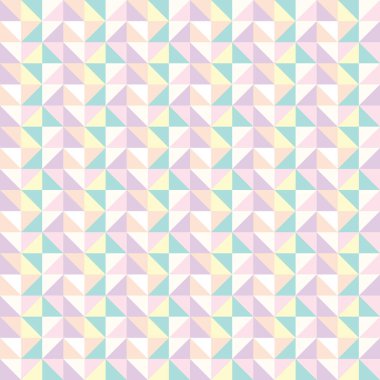 Üçgenli kusursuz tekrarlanmayan model vektör tasarımı. Pastel soyut geometrik arkaplan baskısı.