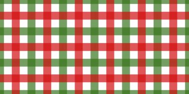 Noel kırmızısı yeşil gingham ekose kontrolsüz vektör desenli pankart tasarımı