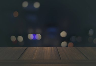 ahşap masa kat arka gece bokeh arka plan üzerinde kullanılan görüntü üretmek olabilir