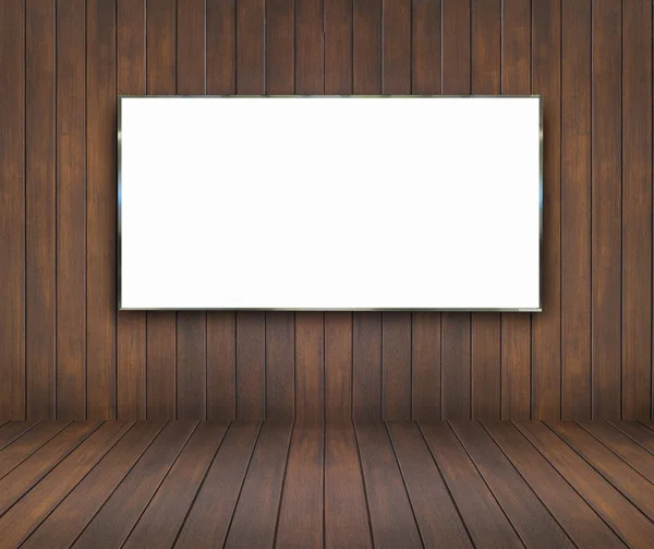 法案ボード オブジェクトを表示し 広告を置くためのコピー スペースとウッドの部屋と壁背景 — ストック写真