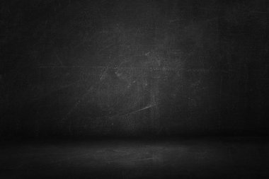 siyah kurulu veya kara tahta duvar doku ve karanlık Stüdyo Oda arka plan