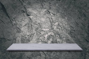 Tablo çimento duvar arka plan ile mermer, ürününüzü sunulabilir