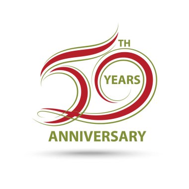 50 yıldönümü işareti ve kutlama sembolü için logo