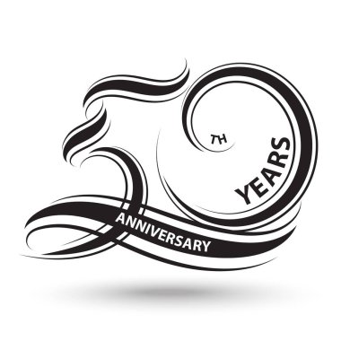 siyah 50 yıldönümü işareti ve kutlama sembolü için logo