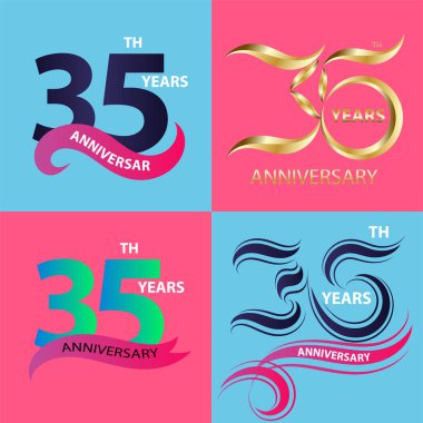 35 yıldönümü işareti ve logosu kutlama simgesi ayarla