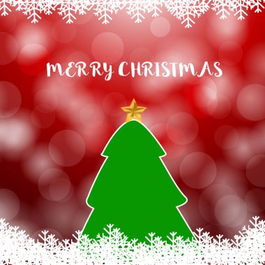 Kırmızı yumuşak bulanıklık kar arka plan ile Noel ağacına