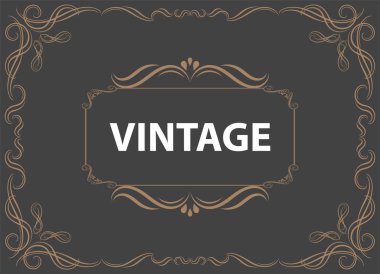 Vintage süsleme tebrik kartı vektör şablonu ve retro davetiye tasarım arka plan, düğün flourishes süsler çerçeve için kullanılabilir. A4 tasarım sayfa 