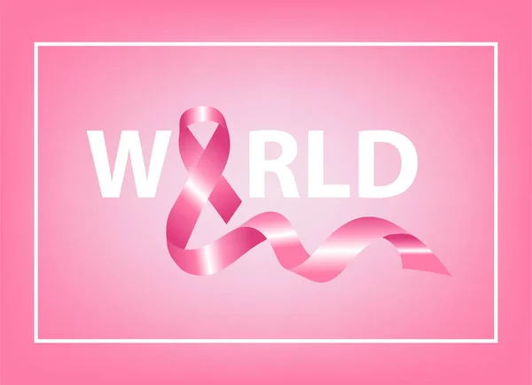 Реалистичная Розовая Лента Символ Информированности Раке Молочной Железы Векторная Иллюстрация — стоковое фото
