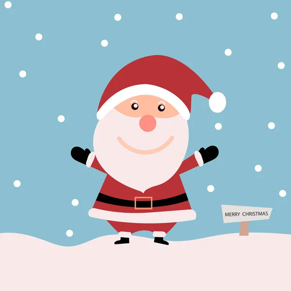 Christmas Card Santa Claus Snow — Stock Photo, Image