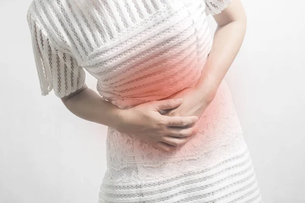 Period cramps, woman have stomach ache and pain