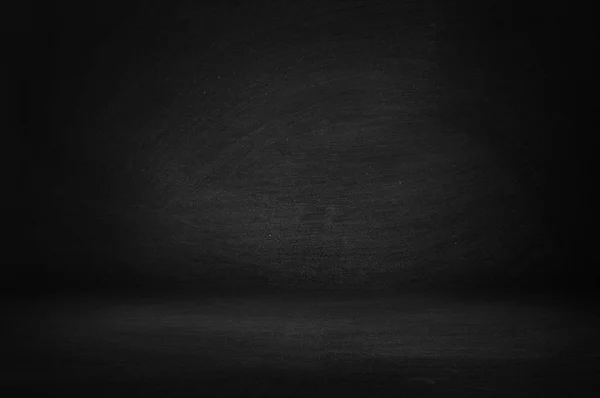 Peretele Orizontal Studio Negru Din Tablă Cretă Fundal Showroom Pentru — Fotografie, imagine de stoc
