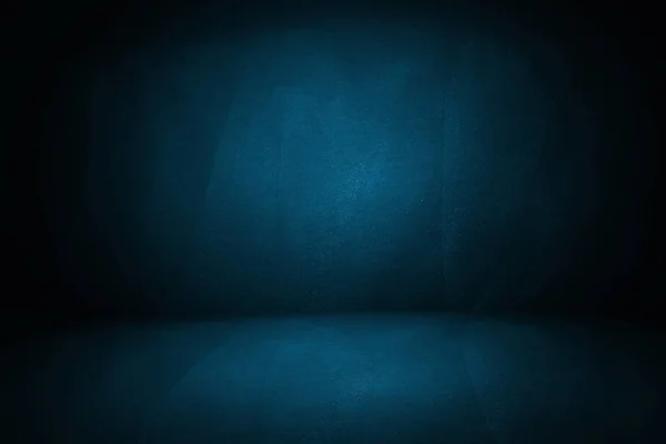 Azul escuro estúdio parede fundo e fundo — Fotografia de Stock