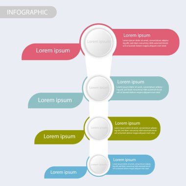 İş veri bilgi grafiği, 4 adımlı süreç grafiği, vektör bir