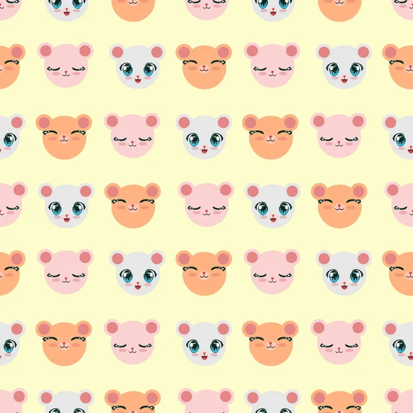 Cute Seamless Pattern For Children. Repeated Cute Bears in different colors. Light background