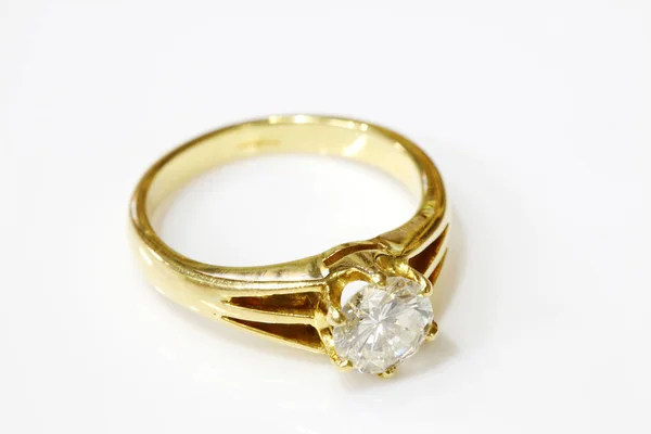 Gold Jewelry White Background — Stock Photo, Image