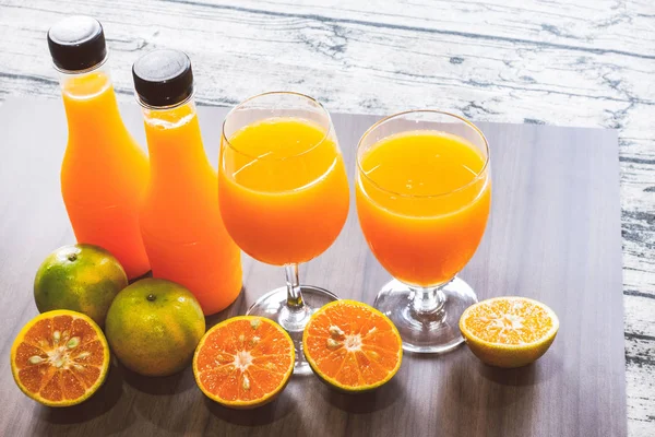Fresh Orange Juice Bottled Orange — Stock Photo, Image