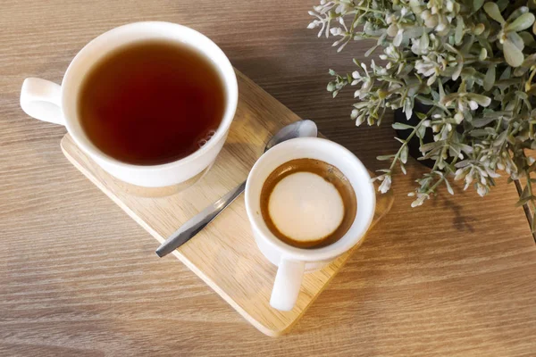 Hot Coffee Hot Tea — Stock Photo, Image
