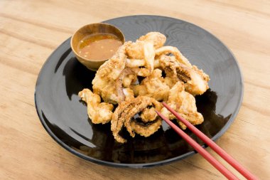 Japon kızarmış ahtapot tentacles