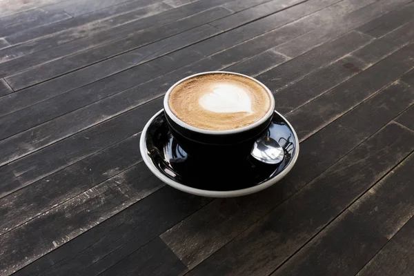 Taza Café Caliente Una Mesa Madera — Foto de Stock