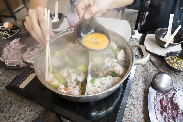 Hot Pot Hidangan Populer Asia — Stok Foto