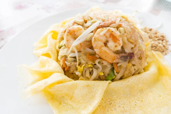 Camarones Fideos Tailandeses Pad Thai — Foto de Stock