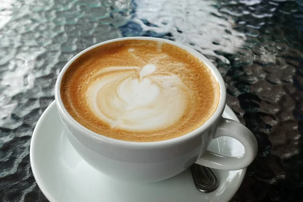 Café Sur Table Couleur Verre — Photo