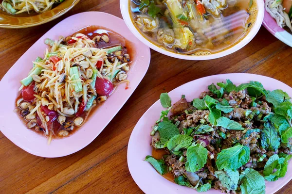 Comida Del Pueblo Tailandés Noreste — Foto de Stock