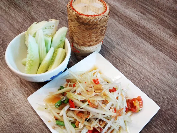 Som Tam Thai Comida — Foto de Stock