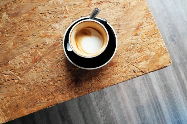 Hot Coffee Plywood Table — Stock Photo, Image