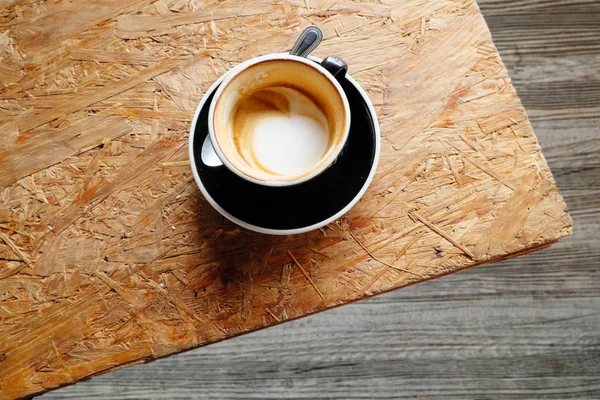 Hot Coffee Plywood Table — Stock Photo, Image