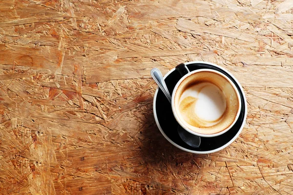 Hot Coffee Plywood Table — Stock Photo, Image