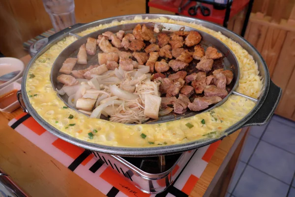 Korean Pork Barbeque Hot Pot — Stock Photo, Image