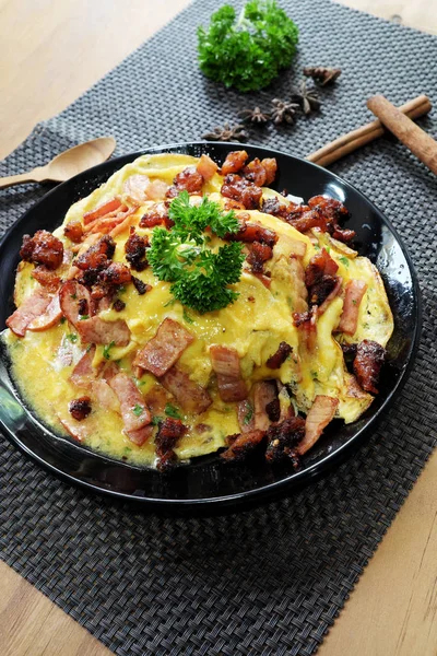 Arroz Con Huevo Jamón Cerdo Picante — Foto de Stock