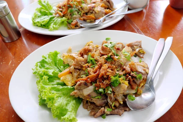 Fideos Fritos Tailandia Con Cerdo — Foto de Stock