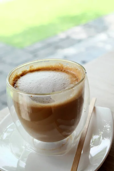 Gorąca Kawa Stole — Zdjęcie stockowe
