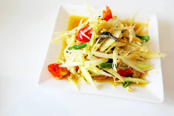 Salade Papaye Verte Sur Table — Photo