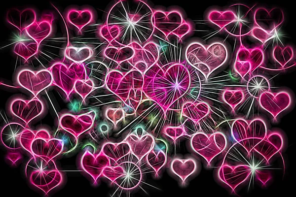 Καρδιά Φόντο Abstract Πολύχρωμο Μοτίβο — Φωτογραφία Αρχείου