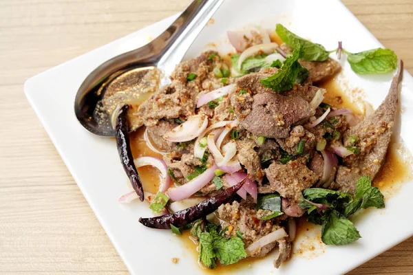 Thai Würzige Schweineleber — Stockfoto