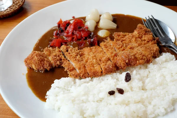 Gebratener Reis Schweinefleisch Curry Von Japan — Stockfoto